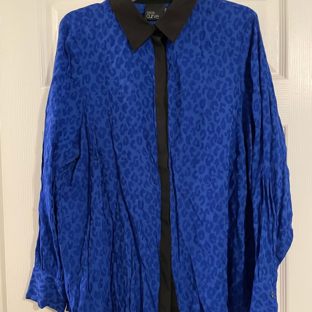 Asos Curve size 18 US royal blue blouse